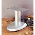 thumbnail image 1 of Grey Silver Base Silver Aluminum Pole Center Speaker Stand, 1 of 1