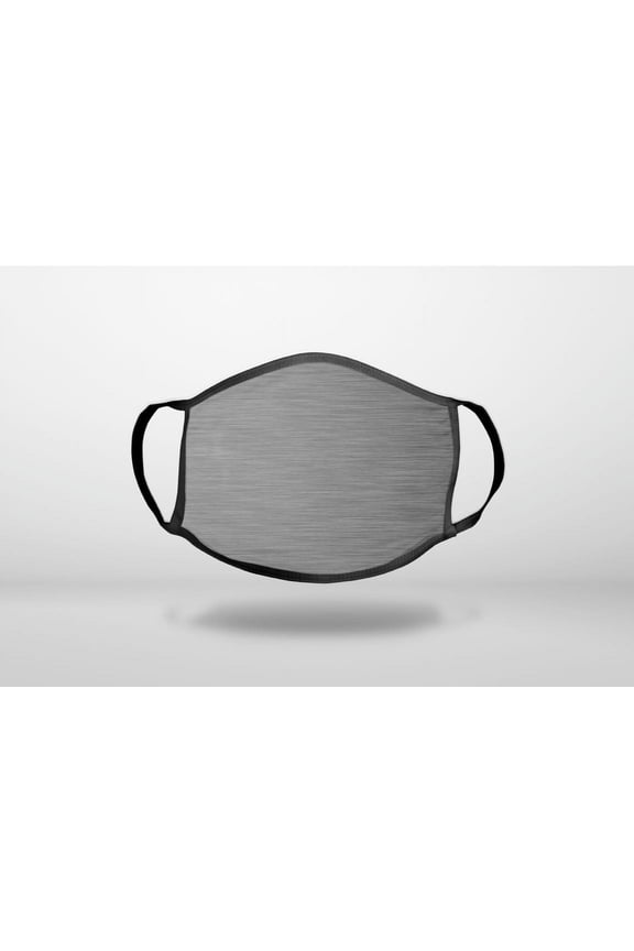 Grey Silver Stainless Steel Image Print - 3-Ply Reusable Soft Face Mask Covering, Unisex, Cotton Inner Layer