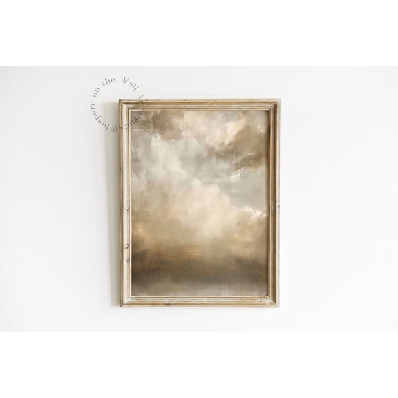Grey Skies Cloud Moody Wall Art Print Vintage Cloud Art Print Neutral Home Decor #011