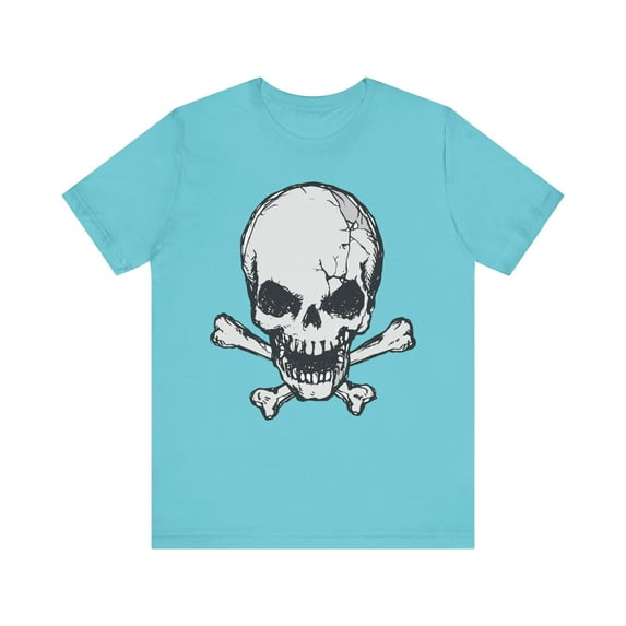 Grey Skull Graphic Design Tee, Skull Shirt, Vintage Tees, Art Design T-Shirt, Vintage Graphic Tee, Art Shirts with Skulls