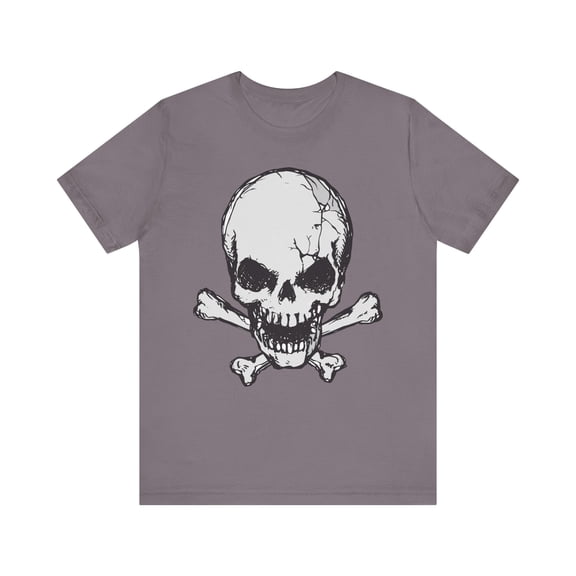 Grey Skull Graphic Design Tee, Skull Shirt, Vintage Tees, Art Design T-Shirt, Vintage Graphic Tee, Art Shirts with Skulls