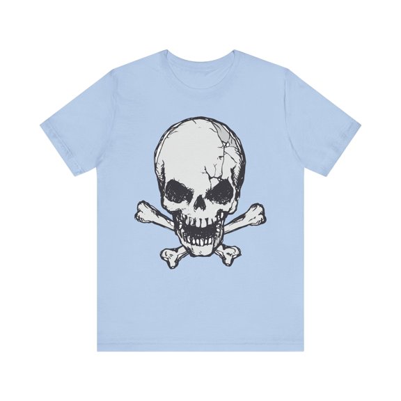Grey Skull Graphic Design Tee, Skull Shirt, Vintage Tees, Art Design T-Shirt, Vintage Graphic Tee, Art Shirts with Skulls