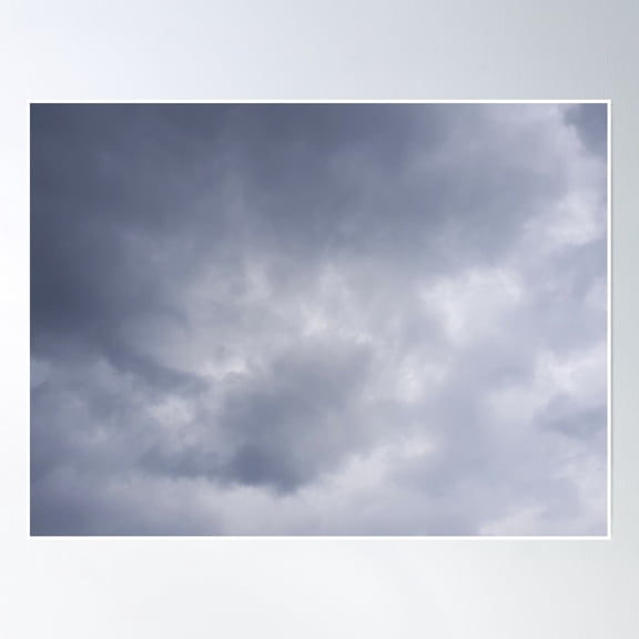 Grey Sky Clouds Poster Wall Art, Modern Wall Decor, 8x12 UNFRAMED