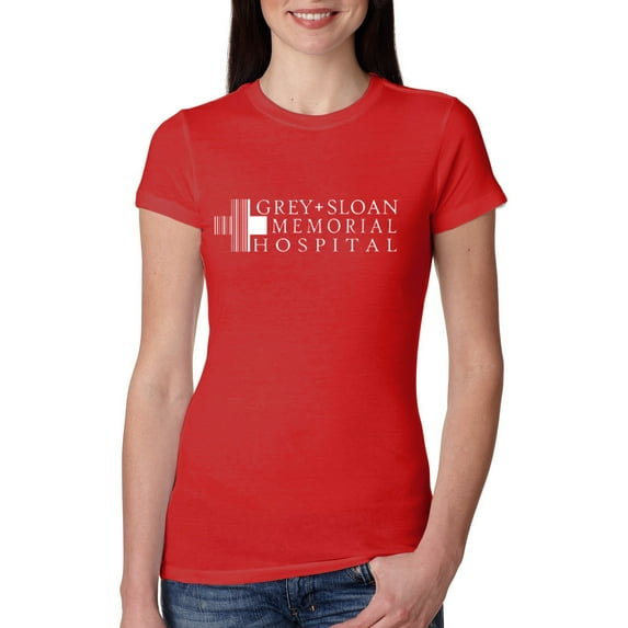 Grey Sloan Grey's Anatomy Pop Female Slim Fit Junior Tee, Red, 2XL