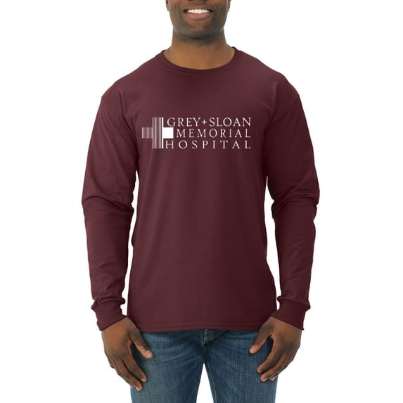 Grey Sloan Grey's Anatomy Pop Male Long Sleeve Shirt, Maroon, X-Large