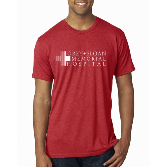 Grey Sloan Grey's Anatomy Pop Male Premium Tri Blend T-Shirt, Vintage Red, 2XL
