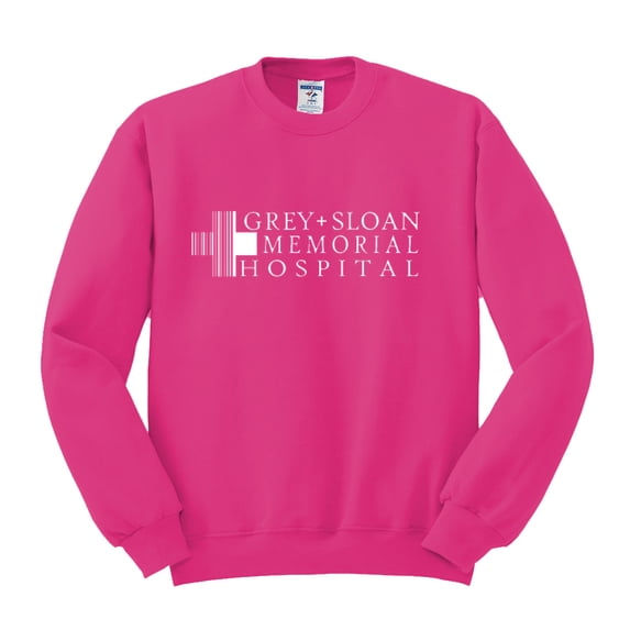 Grey Sloan Grey's Anatomy Pop Unisex Crewneck Graphic Sweatshirt, Fuschia, 2XL
