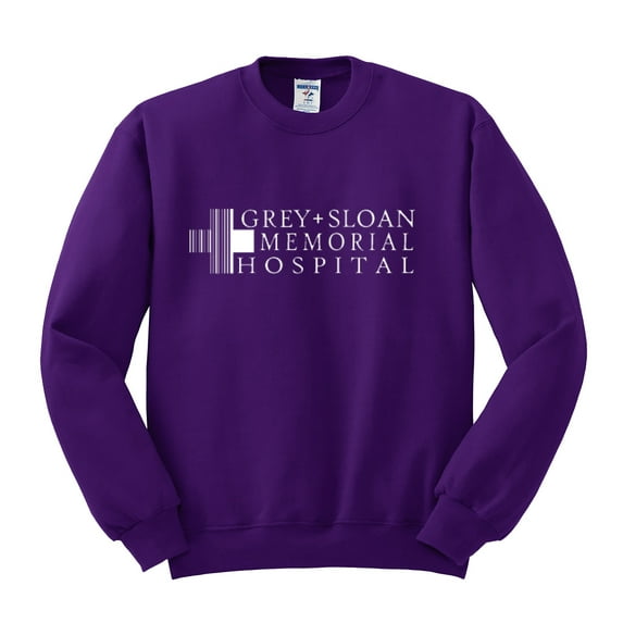 Grey Sloan Grey's Anatomy Pop Unisex Crewneck Graphic Sweatshirt, Purple, 3XL