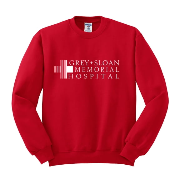 Grey Sloan Grey's Anatomy Pop Unisex Crewneck Graphic Sweatshirt, Red, Small
