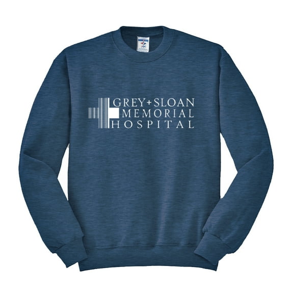 Grey Sloan Grey's Anatomy Pop Unisex Crewneck Graphic Sweatshirt, Vintage Heather Navy, Small