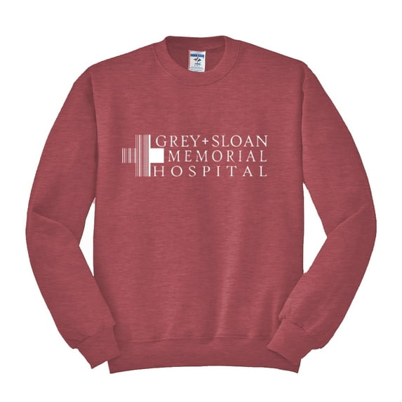 Grey Sloan Grey's Anatomy Pop Unisex Crewneck Graphic Sweatshirt, Vintage Heather Red, Small