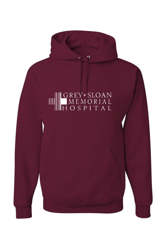 Grey Sloan Grey's Anatomy Pop Unisex Graphic Hoodie Sweatshirt, Maroon, X-Large