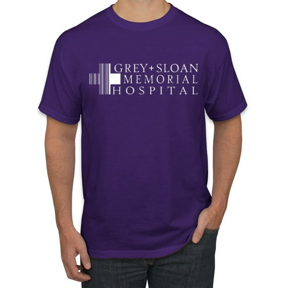 Grey Sloan Memorial Hospital Fan Logo Pop Culture Men's Graphic T-Shirt, Purple, 4XL