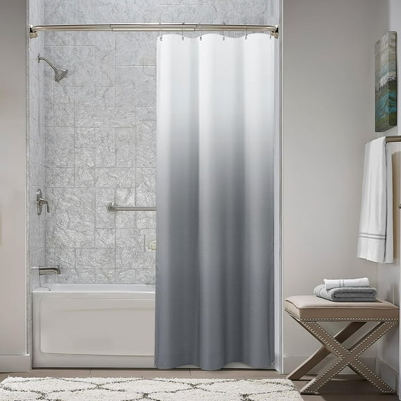 Grey Small Stall Shower Curtain 36 inch Wide Bathroom Shower Stall Curtain Set Grey White Shower Curtain Geometric Grey and White Shower Curtain Narrow Half Gray Bath Curtain 36x72 inches