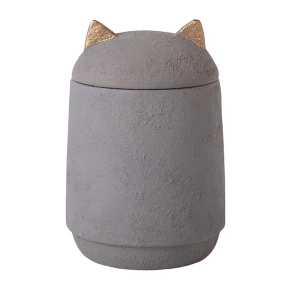 Grey Small Stone Pet Urn For Ashes Memorial Jar For Cat Dog Remembrance