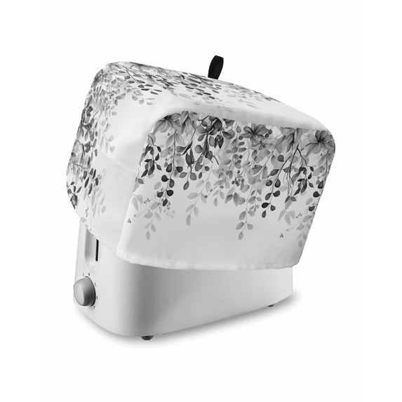 Grey Small Toaster Cover 2 Slice, Kitchen Appliance Covers, Eucalyptus Leaves Toaster Oven Cover with Loop, Bread Machine Cover Polyester Dust Cover Protection