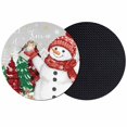 thumbnail image 1 of Grey Snowman Christmas Coasters Set of 2, Absorbent Coasters for Drinks, Snowflake Xmas Tree Winter Elk Coaster for Desk Coffee Table Protection, Home Decor House Warming Gifts 4", 1 of 8