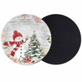 thumbnail image 1 of Grey Snowman Christmas Coasters Set of 2, Absorbent Coasters for Drinks, Xmas Tree Coastal Snowflake Starfish Coaster for Desk Coffee Table Protection, Home Decor House Warming Gifts 4", 1 of 8