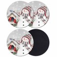 thumbnail image 1 of Grey Snowman Christmas Coasters Set of 4, Absorbent Coasters for Drinks, Xmas Snowflake Birds Berry Winter Coaster for Desk Coffee Table Protection, Home Decor House Warming Gifts 4", 1 of 8