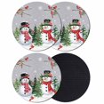 thumbnail image 1 of Grey Snowman Christmas Coasters Set of 4, Absorbent Coasters for Drinks, Xmas Tree Snowflake Winter Birds Coaster for Desk Coffee Table Protection, Home Decor House Warming Gifts 4", 1 of 8