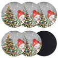 thumbnail image 1 of Grey Snowman Christmas Coasters Set of 6, Absorbent Coasters for Drinks, Xmas Tree Ball Snowflake Winter Coaster for Desk Coffee Table Protection, Home Decor House Warming Gifts 4", 1 of 8