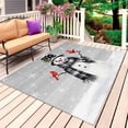 thumbnail image 1 of Grey Snowman Christmas Outdoor Rug for Patio/Deck/Porch, Non-Slip Large Area Rug 5 x 8 Ft, Xmas Snowflake Birds Indoor Outdoor Rugs Washable Area Rugs, Reversible Camping Rug Carpet Runner, 1 of 8