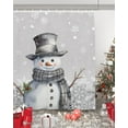 thumbnail image 1 of Grey Snowman Christmas Waterproof Fabric Shower Curtain, Xmas Berry Winter Snowflake Shower Curtain for Bathroom Curtains Bathtubs Hotel Washable Shower Curtains with 12 Hooks Small 36x72in, 1 of 6