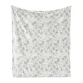 thumbnail image 1 of Grey Soft Flannel Fleece Blanket, Natural Beauty Flower Hand Drawn Peonies Bouquet Florets Romantic Feminine Home Design, Cozy Plush for Indoor and Outdoor Use, 60" x 80", Pale Grey, by Ambesonne, 1 of 5