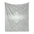 thumbnail image 1 of Grey Soft Flannel Fleece Throw Blanket, Classical Floral Motifs Renaissance Tile Pattern Antique Scroll Detail Old Fashioned, Cozy Plush for Indoor and Outdoor Use, 70" x 90", Grey Grey, by Ambesonne, 1 of 5