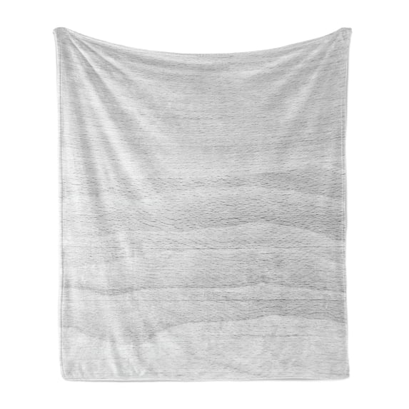 Grey Soft Flannel Fleece Throw Blanket, Close up Image of Hardwood Board Texture Oak Timber Surface Carpentry Themed Print, Cozy Plush for Indoor and Outdoor Use, 70" x 90", Pale Grey, by Ambesonne