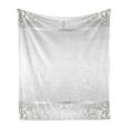 thumbnail image 1 of Grey Soft Flannel Fleece Throw Blanket, Rococo Style Framework Ornaments Old Fashioned Antique Design Retro Borders, Cozy Plush for Indoor and Outdoor Use, 70" x 90", Pale Grey and Grey, by Ambesonne, 1 of 6
