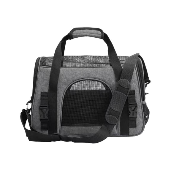 Grey Soft Mesh Pet Travel Bag Ventilated And Stylish For Small Animals Side Opening For Fresh Air And View Scratch-Resistant Material Easy To Clean And Carry For Various Travel Needs