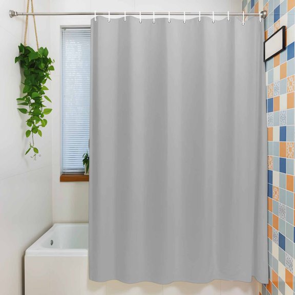 Grey Solid Color Shower Curtain for Bathroom, Minimalist Art Waterproof Shower Curtains Washable Quick Dry with Hooks Bathtub Curtains 36x72IN