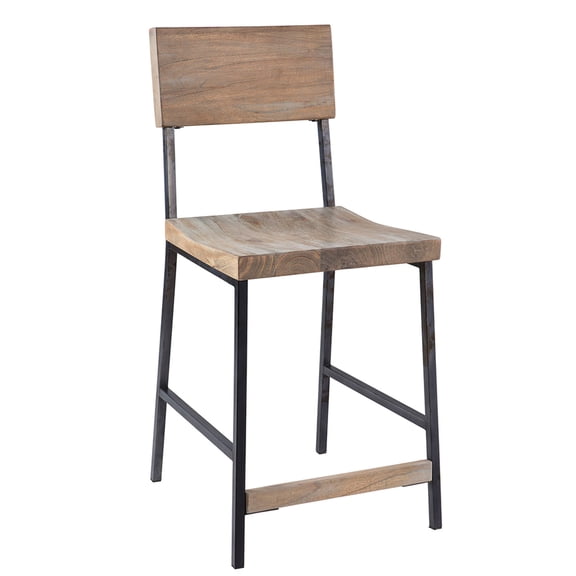 Grey Solid Wood Stool for Countertop / Modern Touch to Dining Room