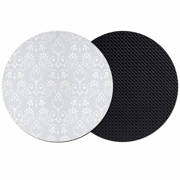 Grey Spring Floral Coasters Set of 2, Absorbent Coasters for Drinks, Modern Abstract Art Farmhouse Coaster for Desk Coffee Table Protection, Home Decor House Warming Gifts 4"