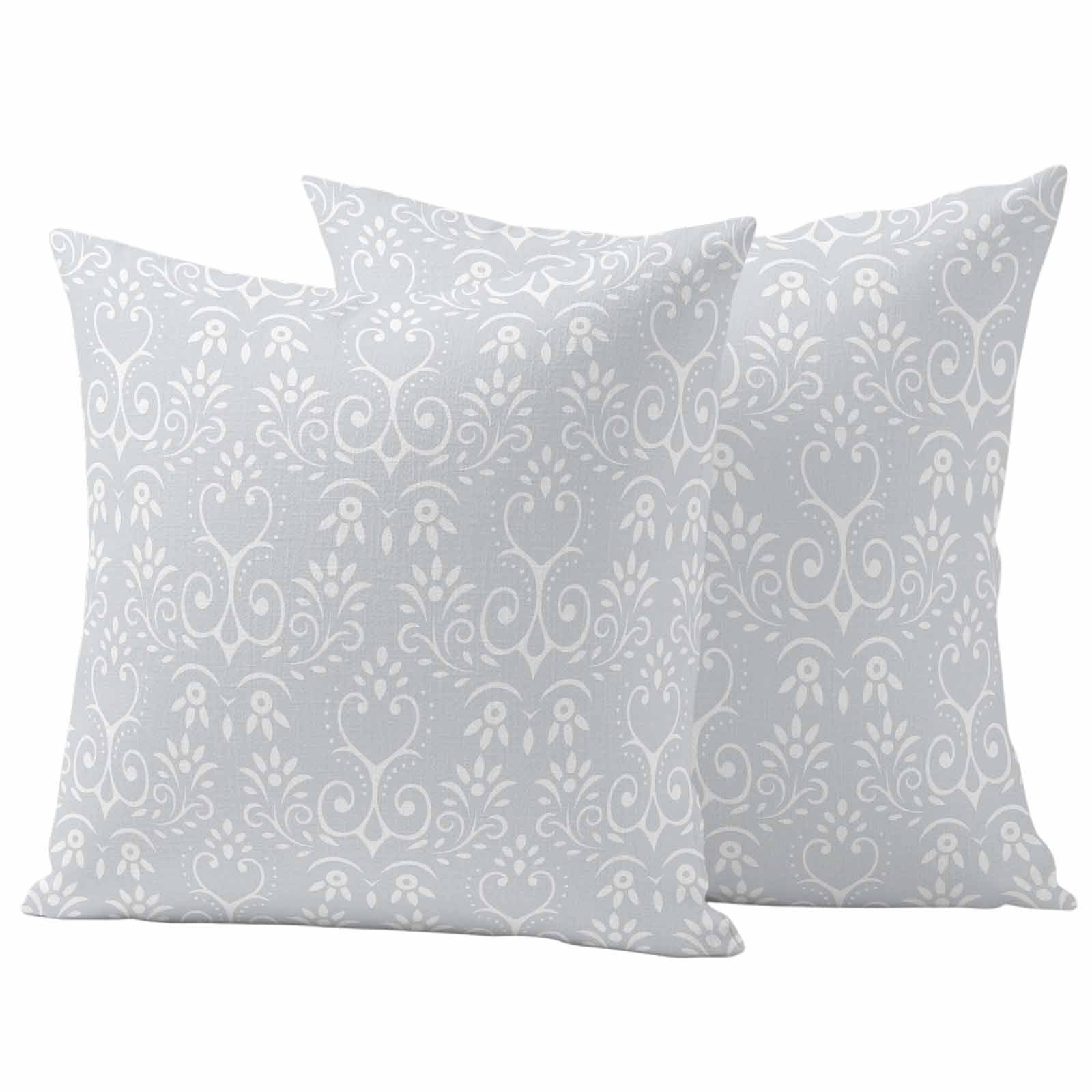 Grey Spring Floral Outdoor Waterproof Pillow Covers, Modern Abstract Art Farmhouse Decorative Square Throw Pillowcase Sofa Cushion Sham for Patio/Couch/Chair, 16"x16" 2 Pack