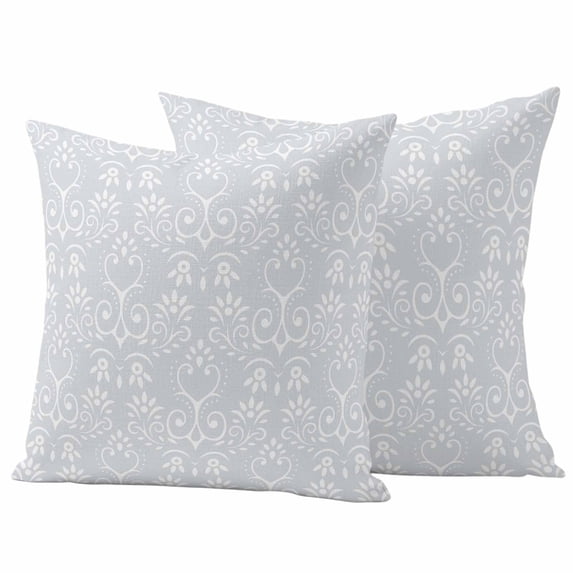 Grey Spring Floral Outdoor Waterproof Pillow Covers, Modern Abstract Art Farmhouse Decorative Square Throw Pillowcase Sofa Cushion Sham for Patio/Couch/Chair, 20"x20" 2 Pack