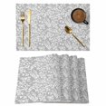 thumbnail image 1 of Grey Spring Floral Placemats Set of 4, Farmhouse Flowers Elegant Pastoral Placemats for Dining Table, Place Mats for Kitchen Tabletop, Waterproof Wipeable Dining Table Mats Set, 1 of 9