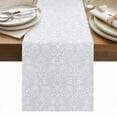 thumbnail image 1 of Grey Spring Floral Table Runner - 108 Inch Long, Kitchen Dining Table Runner Dresser Scarves, Modern Abstract Art Farmhouse Farmhouse Decor for Coffee Tables Wedding Party Banquet, 1 of 8