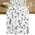 thumbnail image 1 of Grey Spring Floral Table Runner - 60 Inch Long Flowers Botanical Elegant Pastoral Cotton and Linen Blended Dress Scarves Farmhouse Table Runner for Kitchen Dining, Coffee Table, 13" x 60", 1 of 8