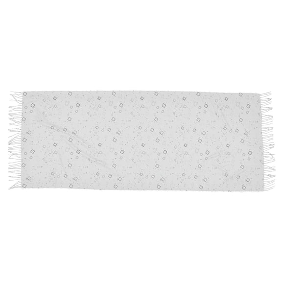 Grey Square Pattern Women's Cold Weather Scarves Lightweight Warm Fashion Scarves, Breathable 86.6''x30.7''