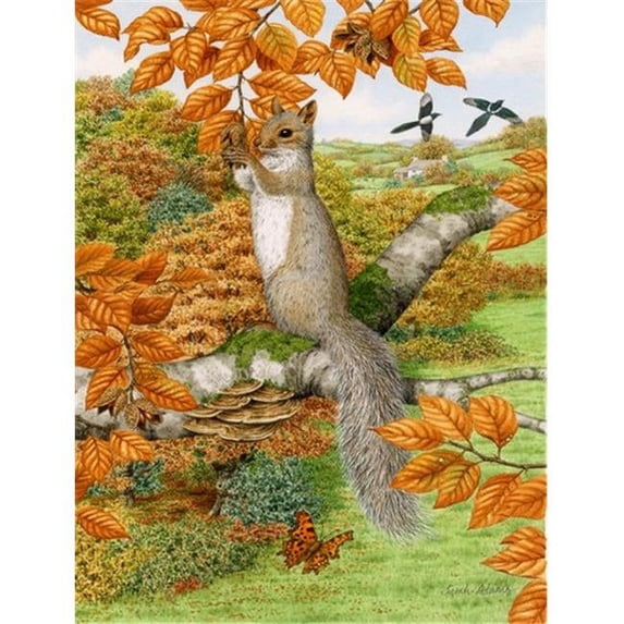 Grey Squirrel Flag Canvas House Size
