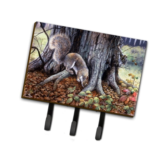 Grey Squirrels around the Tree Leash or Key Holder
