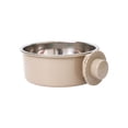 thumbnail image 1 of Grey Stainless Steel Hanging Dog Bowl For Crate 2 In 1 Food And Water Bowl Detachable Non Slip 6 Inch Diameter Multiple Colors, 1 of 7