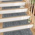 Grey Stair Treads Non Slip 8"x30" Stair Treads for Wooden Steps, Rubber