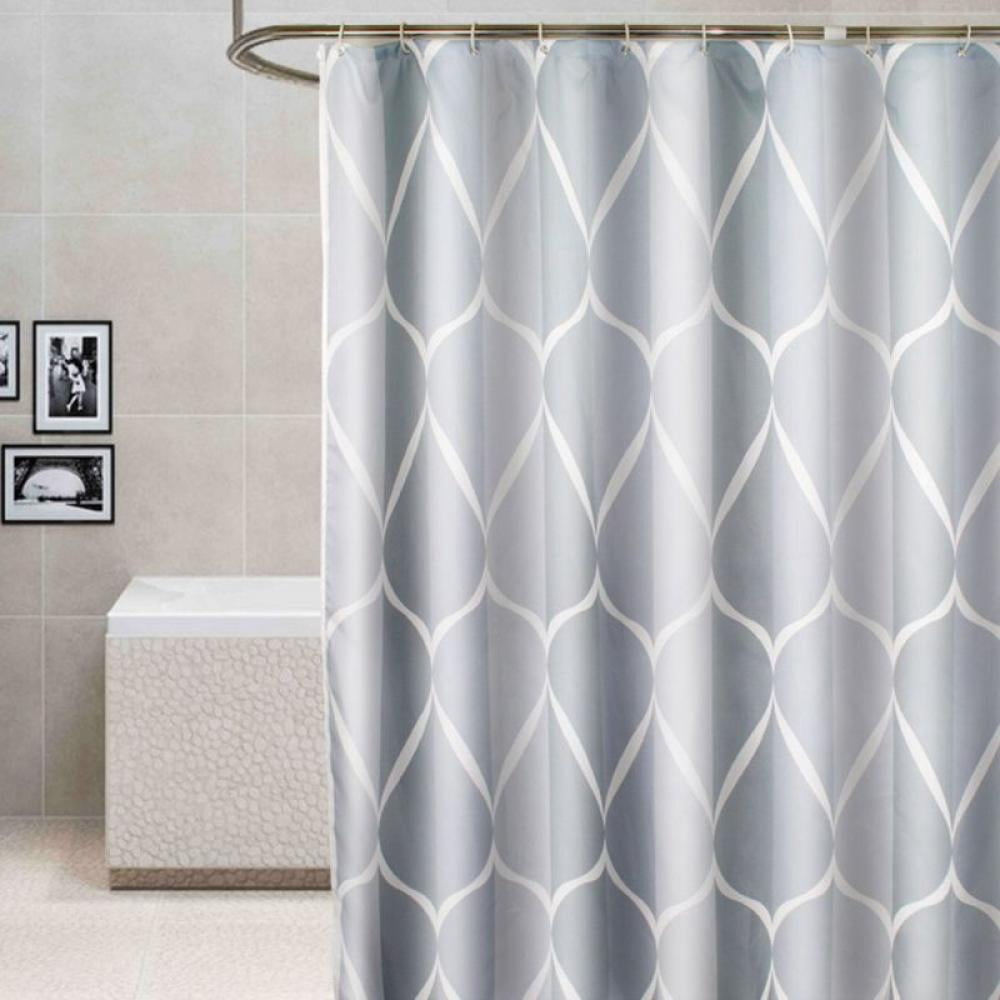 Grey Stall Small Fabric Shower Curtain, Waterproof Design and Polyester