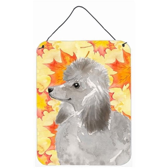 Grey Standard Poodle Fall Wall or Door Hanging Prints