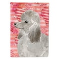 thumbnail image 1 of Grey Standard Poodle Love House Flag, 1 of 4
