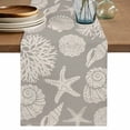 thumbnail image 1 of Grey Starfish Coastal Table Runner 72 Inches, Shell Coral Summer Beach Nautical Ocean Bed Runner Dresser Scarves Tabletop for Indoor Outdoor Parties/Ceremony/Banquet, 14" x 72", 1 of 9