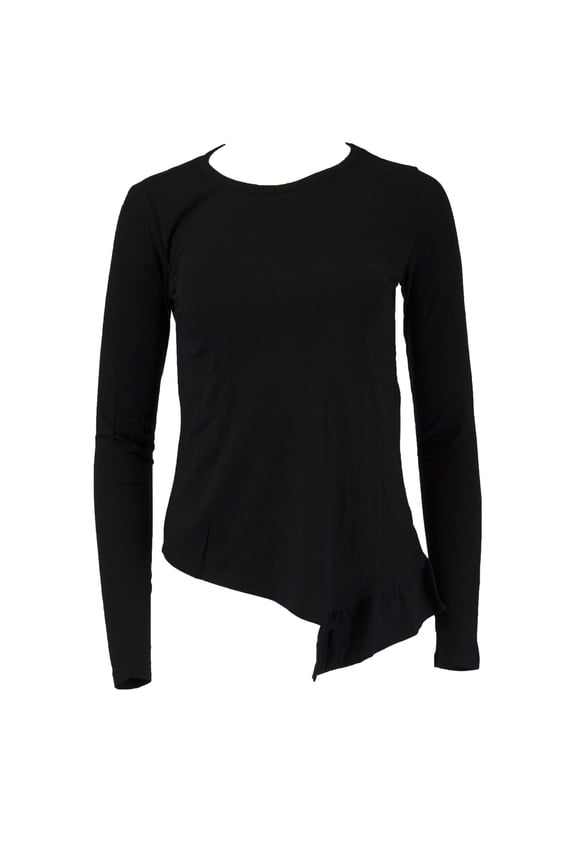 Long Sleeve Asymmetric Noir Clover Tee XS NEW